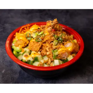 Pokebowl kip & garnaal