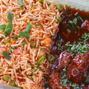 Fried Rice + Gobhi Manchurian