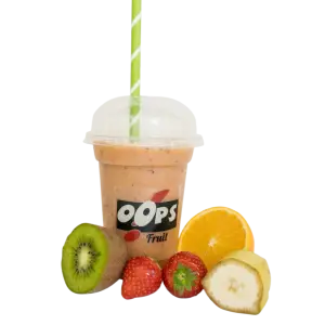 Sinaasappel, kiwi, aardbei en banaan