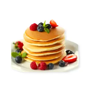 Pannenkoek laag met Nutella en fruit