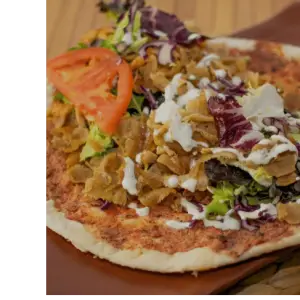 Turkse pizza kaas en mix döner