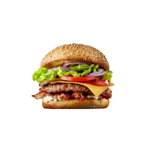 Pulled pork Angus beef burger