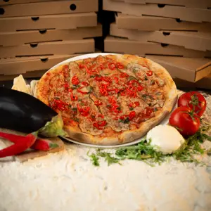 Pizza aubergine groot