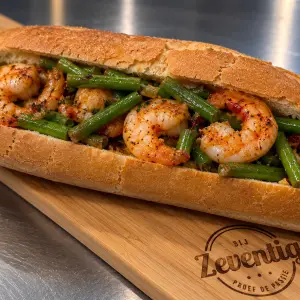 Half stokbrood kousenband met Garnalen