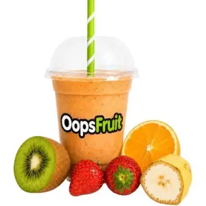 Sinaasappel, kiwi, aardbei en banaan
