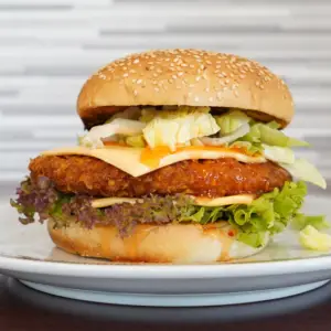 Chicken chili cheese burger